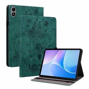 For Infinix Xpad 20 Butterfly Rose Embossed Leather Tablet Case(Green)