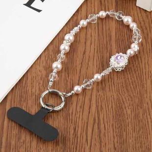 Fashion Bead Chain Phone Anti-lost Short Lanyard(Pink)