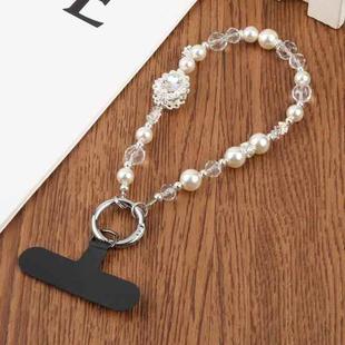 Fashion Bead Chain Phone Anti-lost Short Lanyard(Silver)