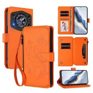 For Cubot A30 Butterfly Love Flower Multi-card Zipper Wallet Leather Phone Case(Orange)