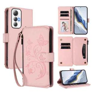 For Cubot Max 5 Butterfly Love Flower Multi-card Zipper Wallet Leather Phone Case(Pink)