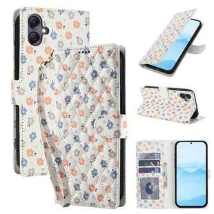 For Samsung Galaxy A07 4G / A06 4G / 5G Flower Pattern Buckle Leather Phone Case with Lanyard(Florals)