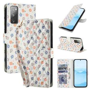 For Samsung Galaxy S20 FE Flower Pattern Buckle Leather Phone Case with Lanyard(Florals)
