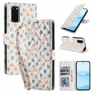 For Samsung Galaxy S20 Flower Pattern Buckle Leather Phone Case with Lanyard(Florals)