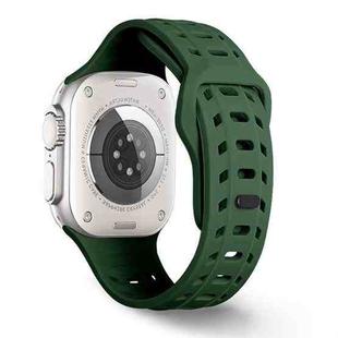 For Apple Watch 46mm / 49mm / 45mm / 44mm Shark Texture Holes Silicone Watch Band(Alfalfa)