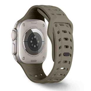 For Apple Watch 46mm / 49mm / 45mm / 44mm Shark Texture Holes Silicone Watch Band(Stone)