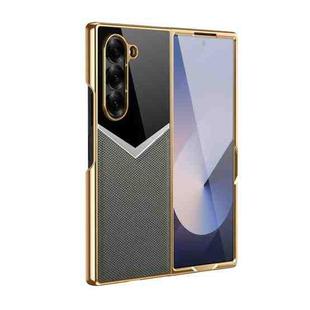 For Samsung Galaxy Z Fold7 5G Integrated Leather Contrast Color Folding Phone Case(Green)