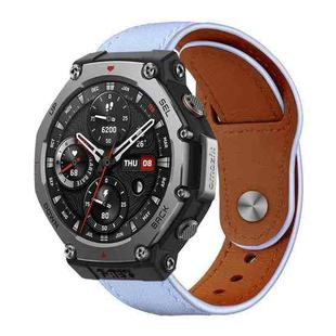 22mm xDfind Rivet Buckle Genuine Leather Watch Band(Lavender)