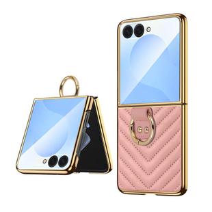 For Samsung Galaxy Z Flip7 VIETAO Dream Series Metal Ring Leather Phone Case(Pink)