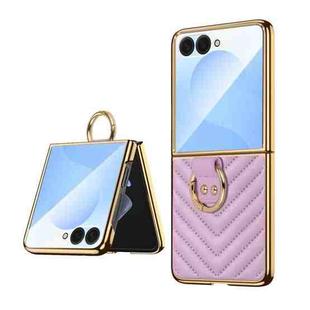 For Samsung Galaxy Z Flip7 VIETAO Dream Series Metal Ring Leather Phone Case(Purple)