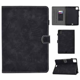 For iPad Air 2022 / 2020 10.9 Panda Embossing Pattern Horizontal Flip PU Leather Case with Holder & Card Slot & Anti-skid Strip(Black)