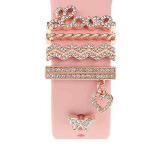 Smart Watch Band Decorative Ring Metal Accessories(Rose Gold LOVE)