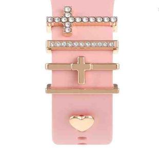 Smart Watch Band Decorative Ring Metal Accessories(Cross Heart)