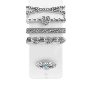 Smart Watch Band Decorative Ring Metal Accessories(Silver Heart Eyes)
