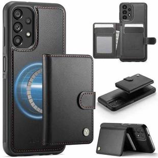 For Samsung Galaxy A13 4G / 5G / A04s JEEHOOD J09 Buckle Card Bag MagSafe Magnetic Style RFID Leather Phone Case(Black)