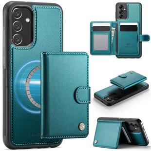For Samsung Galaxy A34 5G JEEHOOD J09 Buckle Card Bag MagSafe Magnetic Style RFID Leather Phone Case(Green)
