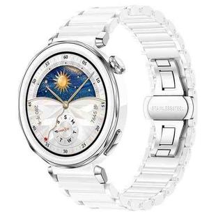 For Huawei Watch GT 5 Pro 42mm xDfind Ceramic Stainless Steel Watch Band(Pure White)