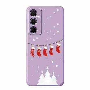 For Samsung Galaxy S21 Ultra 5G A Series Minimalist TPU Creative Painted Phone Case(Purple A0942)