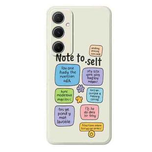 For Samsung Galaxy S23 5G B Series Minimalist TPU Creative Painted Phone Case(White A1000)