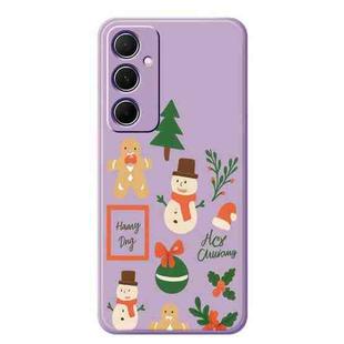 For Samsung Galaxy S21 5G B Series Minimalist TPU Creative Painted Phone Case(Purple A0996)
