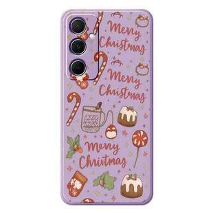 For Samsung Galaxy S21 5G B Series Minimalist TPU Creative Painted Phone Case(Purple A0997)