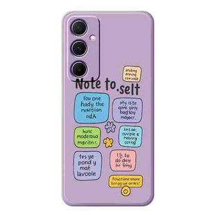 For Samsung Galaxy S21 Ultra 5G B Series Minimalist TPU Creative Painted Phone Case(Purple A1000)