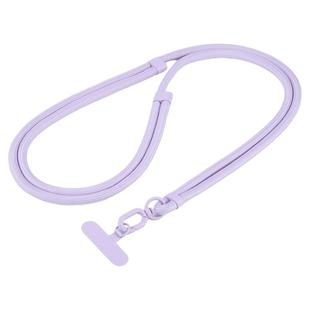 7mm Polyester Solid Color Two-way Adjustable Crossbody Mobile Phone Lanyard(Purple)