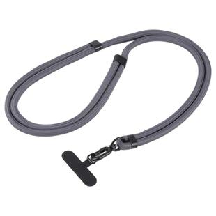 7mm Polyester Solid Color Two-way Adjustable Crossbody Mobile Phone Lanyard(Light Grey)
