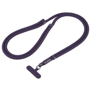 7mm Polyester Solid Color Minimalist Adjustable Crossbody Mobile Phone Lanyard(Navy Blue)