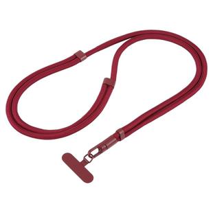 7mm Polyester Solid Color Minimalist Adjustable Crossbody Mobile Phone Lanyard(Wine Red)
