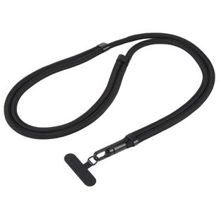 7mm Polyester Solid Color Minimalist Adjustable Crossbody Mobile Phone Lanyard(Black)
