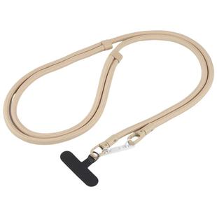 7mm Polyester Solid Color Double-sided Buckle Adjustable Crossbody Mobile Phone Lanyard(Camel)