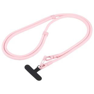 7mm Polyester Solid Color Double-sided Buckle Adjustable Crossbody Mobile Phone Lanyard(Pink)