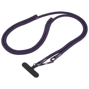 7mm Polyester Solid Color Double-sided Buckle Adjustable Crossbody Mobile Phone Lanyard(Navy Blue)