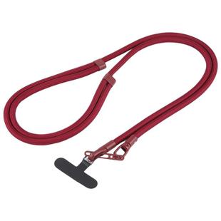 7mm Polyester Solid Color Double-sided Buckle Adjustable Crossbody Mobile Phone Lanyard(Wine Red)