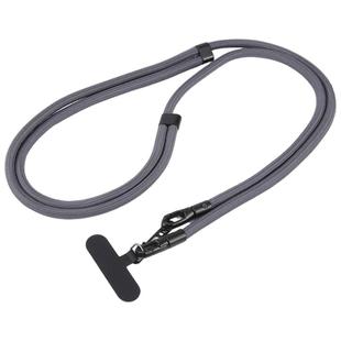 7mm Polyester Solid Color Double-sided Buckle Adjustable Crossbody Mobile Phone Lanyard(Light Grey)