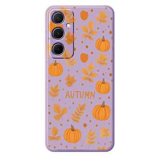 For Samsung Galaxy S21 5G C Series Minimalist TPU Creative Painted Phone Case(Purple A1032)