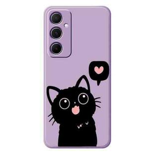 For Samsung Galaxy S21 Ultra 5G C Series Minimalist TPU Creative Painted Phone Case(Purple A1036)