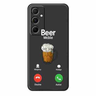 For Samsung Galaxy S21 Ultra 5G C Series Minimalist TPU Creative Painted Phone Case(Black A1021)