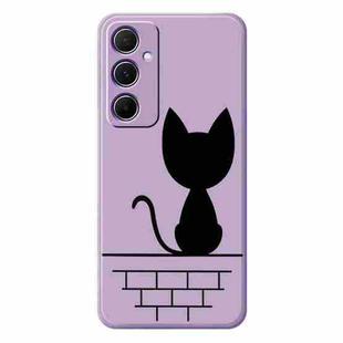 For Samsung Galaxy S23 FE 5G D Series Minimalist TPU Creative Painted Phone Case(Purple A1052)