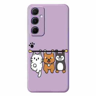 For Samsung Galaxy S23 5G E Series Minimalist TPU Creative Painted Phone Case(Purple A1079)