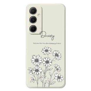 For Samsung Galaxy S23 5G E Series Minimalist TPU Creative Painted Phone Case(White A1083)