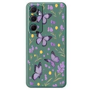 For Samsung Galaxy S21 Ultra 5G E Series Minimalist TPU Creative Painted Phone Case(Green A1061)