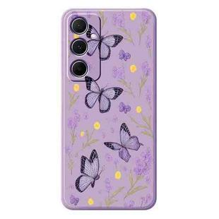 For Samsung Galaxy S21 Ultra 5G E Series Minimalist TPU Creative Painted Phone Case(Purple A1061)