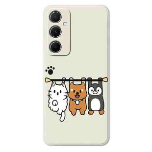For Samsung Galaxy S21 Ultra 5G E Series Minimalist TPU Creative Painted Phone Case(White A1079)