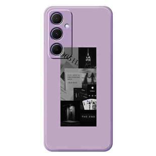 For Samsung Galaxy S22 Ultra 5G G Series Minimalist TPU Creative Painted Phone Case(Purple A1110)