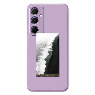 For Samsung Galaxy S21 Ultra 5G G Series Minimalist TPU Creative Painted Phone Case(Purple A1106)