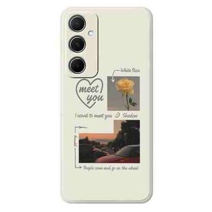 For Samsung Galaxy S21 Ultra 5G G Series Minimalist TPU Creative Painted Phone Case(White A1107)
