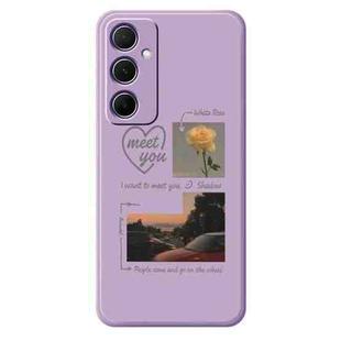 For Samsung Galaxy S21 Ultra 5G G Series Minimalist TPU Creative Painted Phone Case(Purple A1107)