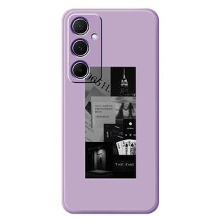 For Samsung Galaxy A15 4G / 5G G Series Minimalist TPU Creative Painted Phone Case(Purple A1110)